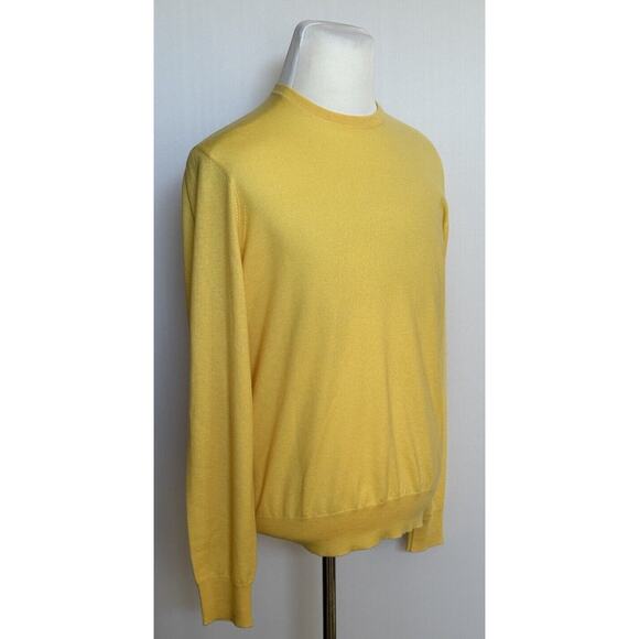 Ralph Lauren Purple Label Men's Cashmere Yellow Sweater Large Italy NWOT - Picture 3 of 6
